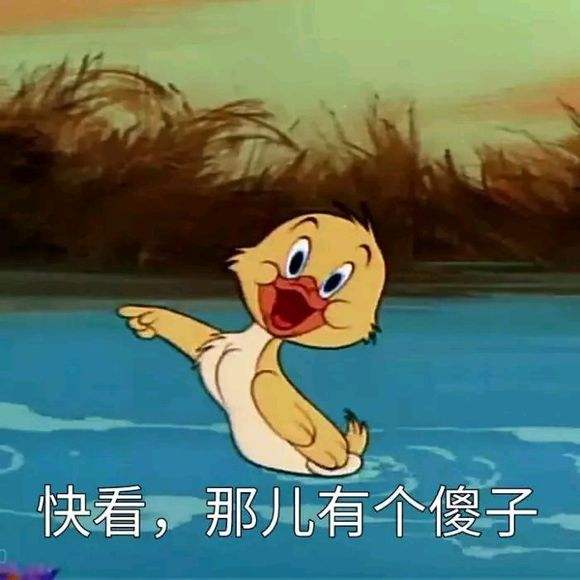 那儿有个傻子!"的时候